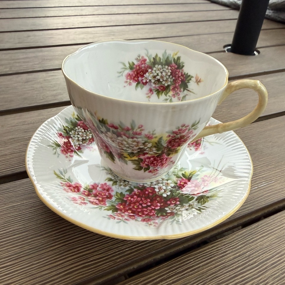 Royal Albert “Hawthorn” Teacup & Saucer – Blossom Time Series, England